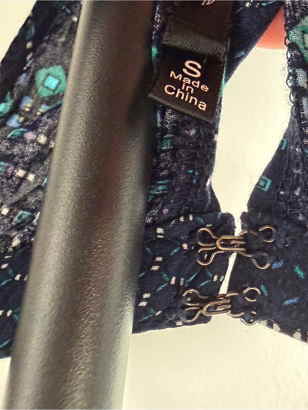 Doe & Rae Navy Maxi Dress with Teal Accents Size Small - Picture 5 of 8